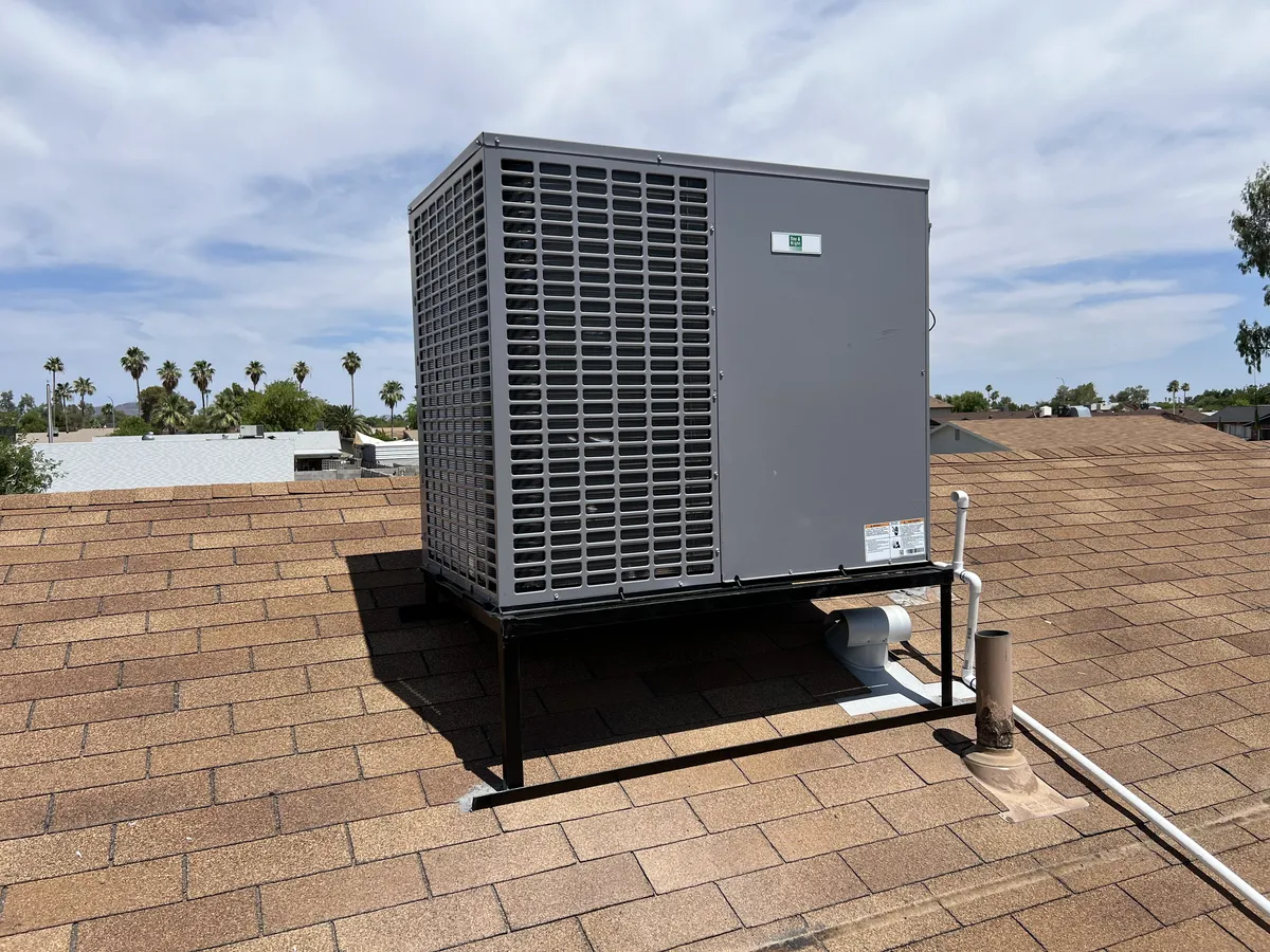Custom package unit with ductwork on roof